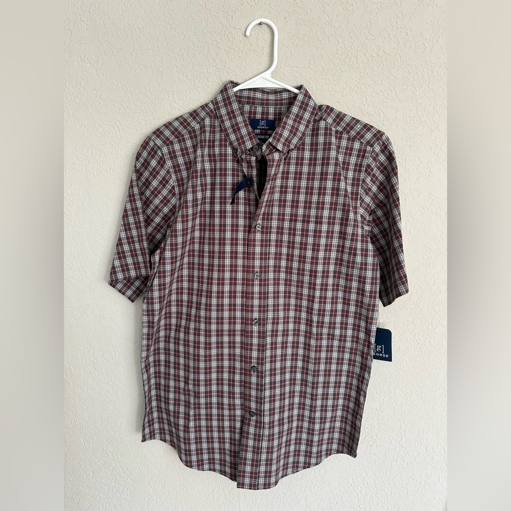 2 for 1 NWT Classic Red and Gray Checkered Button Up Shirts